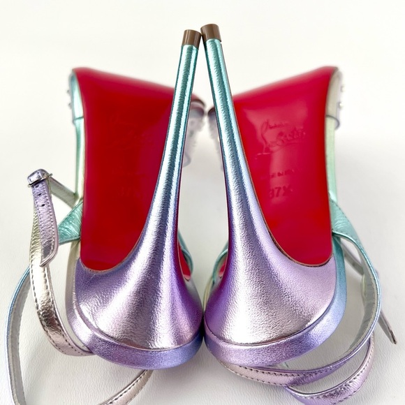 CHRISTIAN LOUBOUTIN | Spikaqueen 100 PVC Crystal Pointed Pumps EU 37.5 US 7.5 - Picture 15 of 16